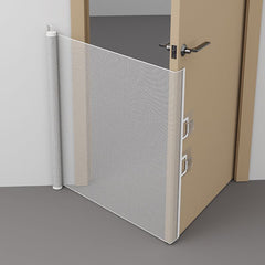 Extra-Wide Retractable Pet Safety Gate No-Drill Mesh Indoor Fence for Cats & Dogs Punch-Free Retractable Isolation Net for Doorways, Hallways, and Stairs Anti-Escape Security Barrier