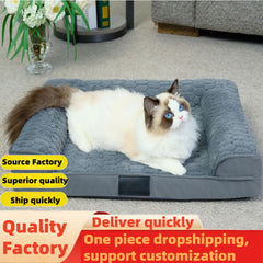 Orthopedic Memory Foam Dog Bed Stain-Resistant Washable Pet Mat with Removable Cover for Joint Support & Deep Sleep