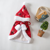 Pet Christmas & New Year Red Riding Hood Cloak - Festive Holiday Costume with Matching Hat for Cats, Kittens, and Small Puppies
