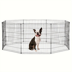 Premium Folding Metal Pet Playpen Heavy-Duty Wire Dog Fence & Exercise Pen Portable Indoor/Outdoor Small Animal Barrier All-Weather Fall/Winter Pet Safety Enclosure