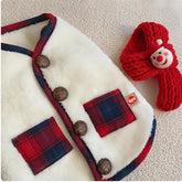Festive Panda Fleece Pet Winter Coat - Ultra-Soft Holiday Hoodie with Matching Scarf for Puppies, Kittens, Teddy Poodles, and Small Breeds