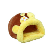 Self-Warming Winter Pet Mat Ultra-Soft Plush Round Cushion for Hamsters, Guinea Pigs & Dwarf Rabbits Thermal Nest Pad with Heat Pack Pocket