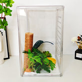 Clear Acrylic Tree Frog Habitat - Breathable Reptile Breeding Tank and Observation Box for Horned Frogs, Geckos, and Lizards