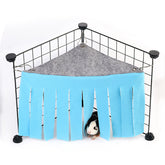 Corner Hideout for Small Animals Breathable Triangle Pet Tent & Fleece Forest Shelter Hanging Hammock Toy for Guinea Pigs, Hamsters, and Dwarf Rabbits