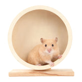 2026 Premium Solid Wood Silent Hamster Running Wheel Eco-Friendly Natural Wooden Pet Treadmill Ultra-Quiet Bearing Runner for Dwarf Hamsters, Gerbils & Mice Essential Cage Fitness Toy