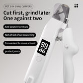 Professional 2-in-1 Pet Nail Grooming Kit - LED Lighted Dog Nail Clipper & Electric Grinder - Low Noise Rechargeable Trimmer for Safe Cat & Dog Paw Care