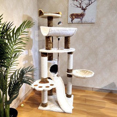 Luxury Multi-Level Cat Tree & Condo Tower Integrated Large Cat Activity Center with Sisal Scratching Posts Multi-Platform Cat Tower with Cozy Nest Wholesale Export Quality Pet Furniture